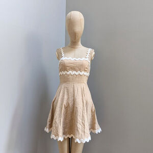 Billy J Lys Mini Dress Beige White Size 8